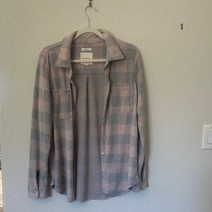 Thread & Supply Pink and Gray Plaid Shirt